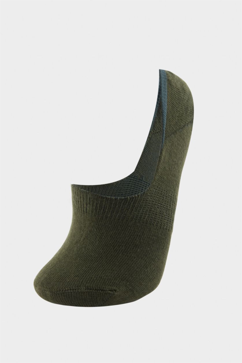 Kadın Yeşil Kadın Basıc Düz Görünmez 3'lü Pamuklu Babet Çorap