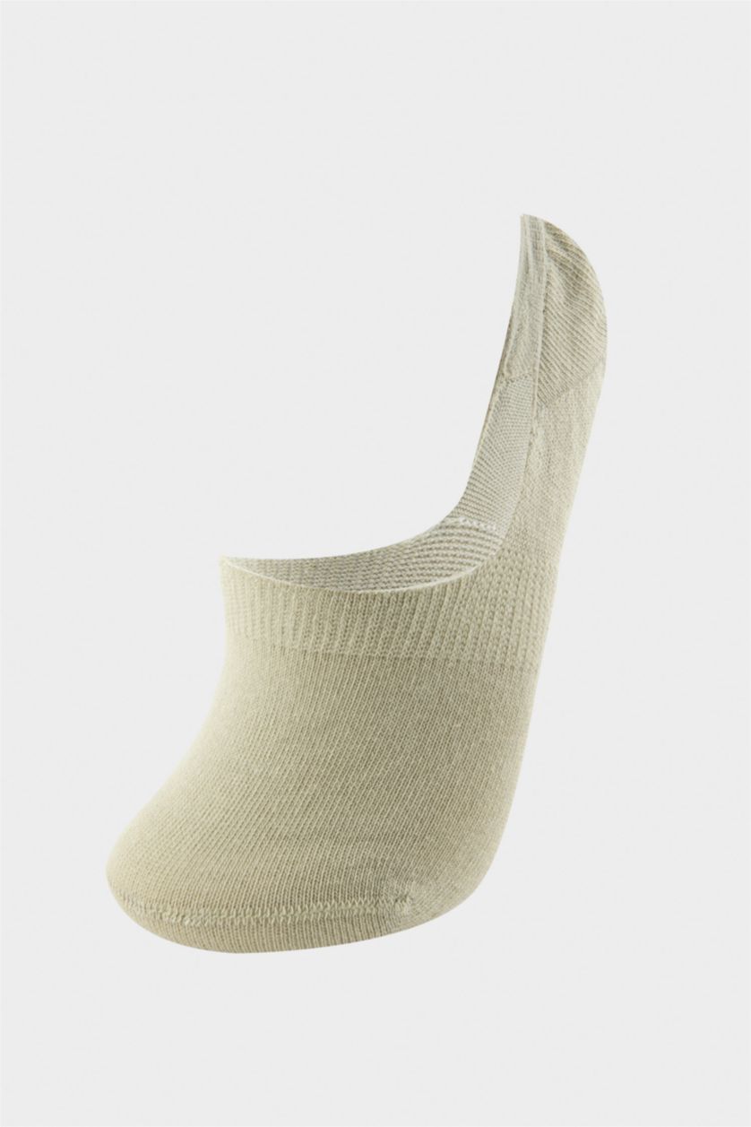 Kadın Yeşil Kadın Basıc Düz Görünmez 3'lü Pamuklu Babet Çorap