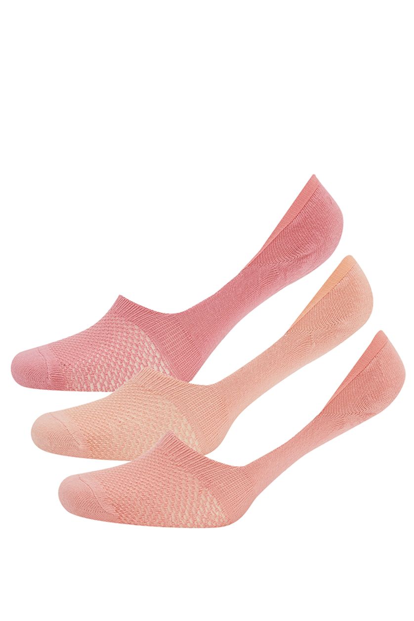 Kadın Neon Somon Kadın 3'lü Babet Çorap