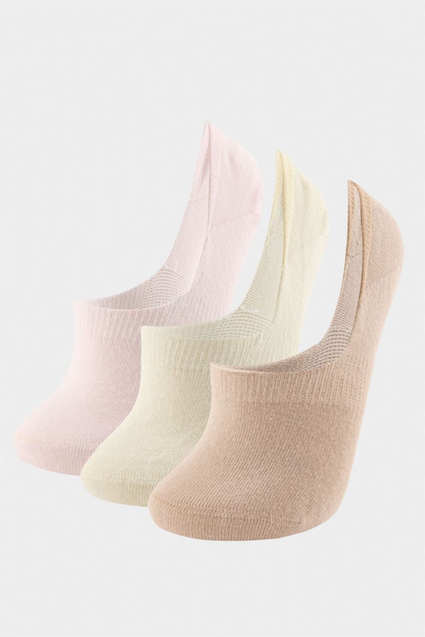 FEMME Rose Clair Lot de 3 Chaussettes courtes invisibles en coton pour femme