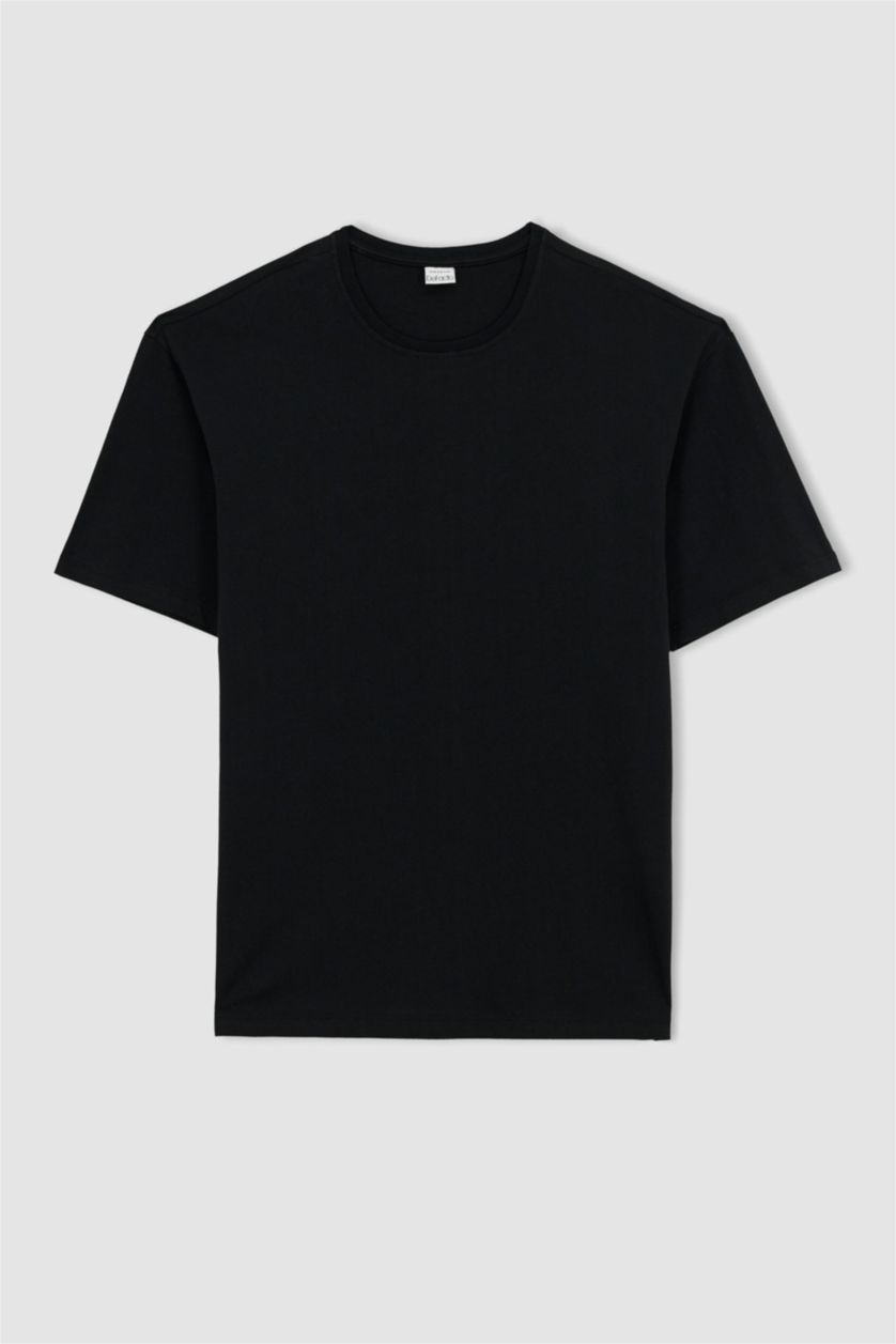 MAN Black Oversize Fit Crew Neck Short Sleeve Cotton T-Shirt