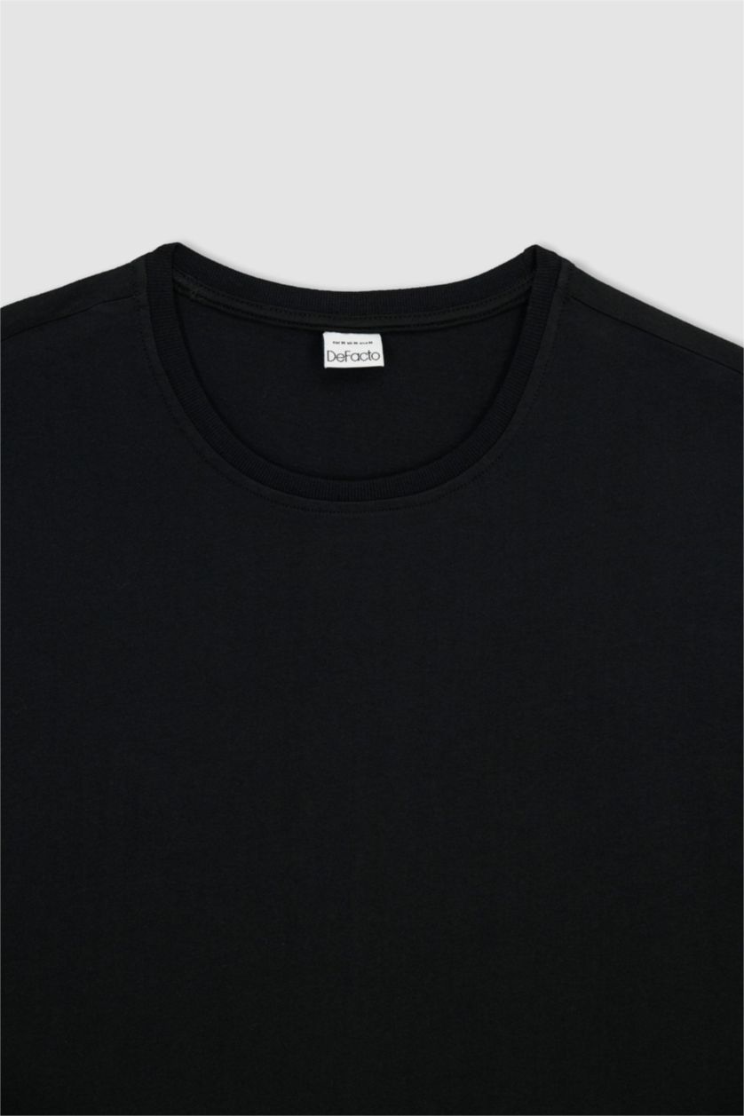 MAN Black Oversize Fit Crew Neck Short Sleeve Cotton T-Shirt