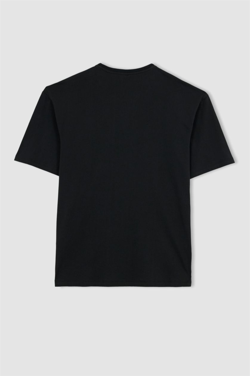 MAN Black Oversize Fit Crew Neck Short Sleeve Cotton T-Shirt