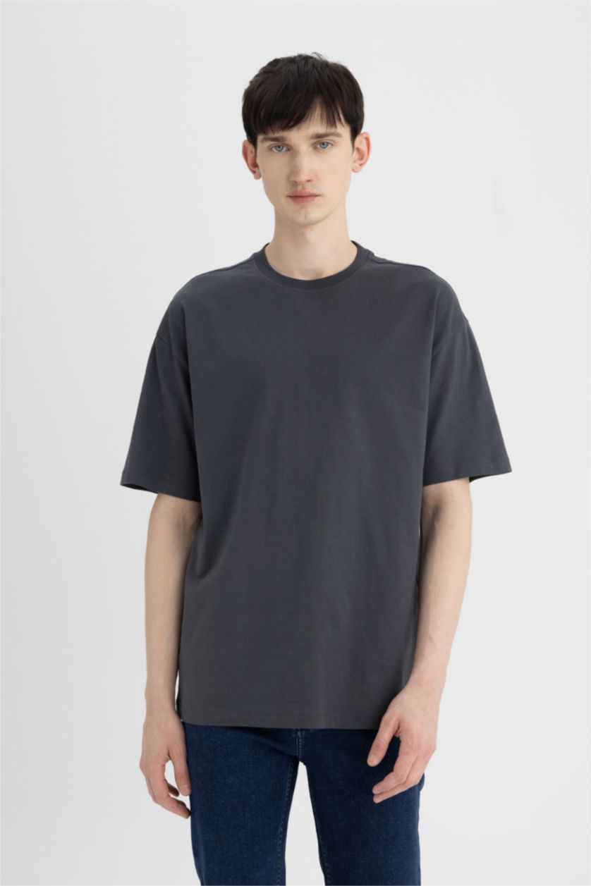 MAN Anthracite Oversize Fit Crew Neck Short Sleeve T-Shirt