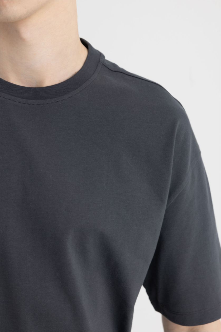 MAN Anthracite Oversize Fit Crew Neck Short Sleeve T-Shirt