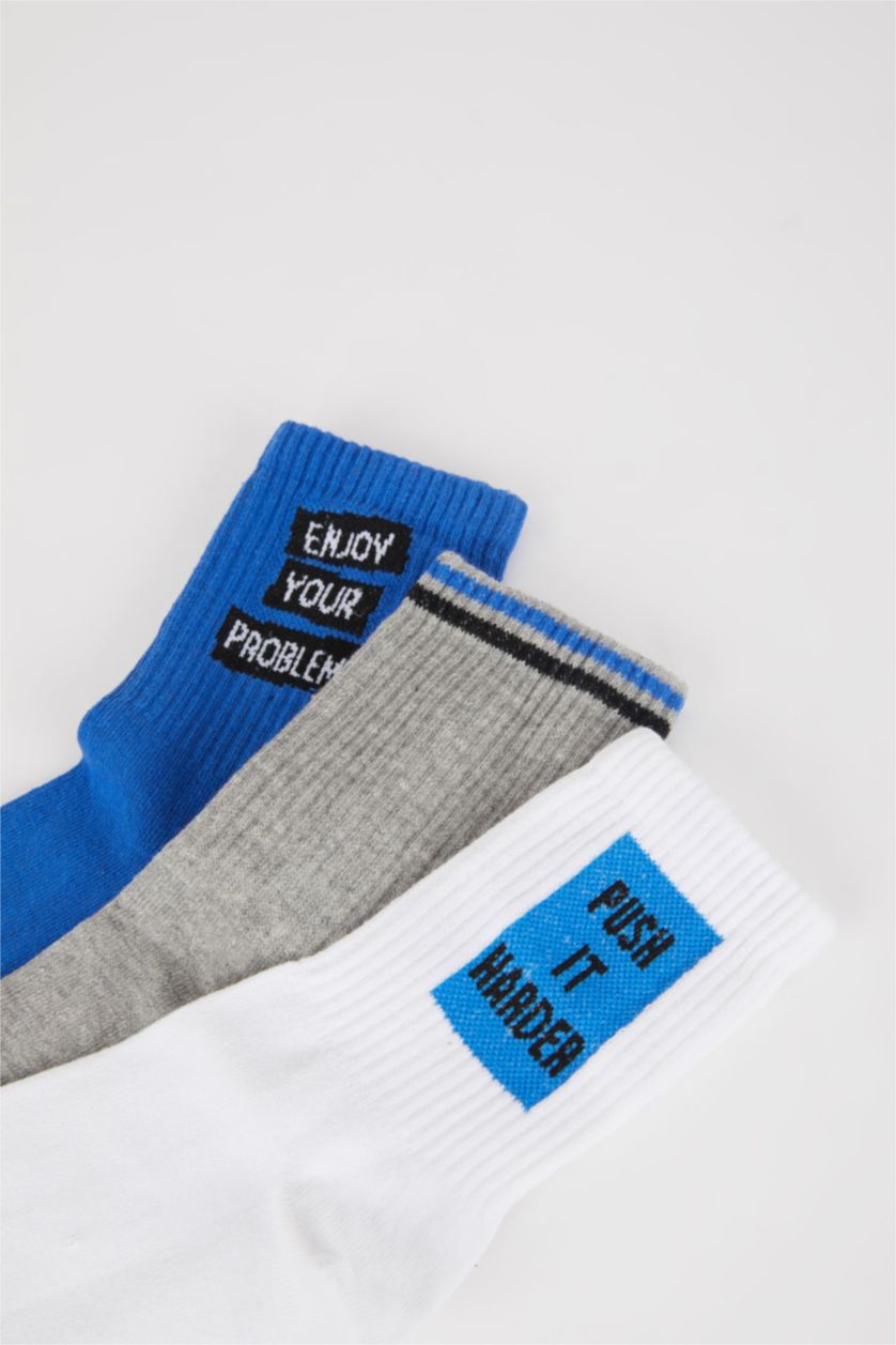 Erkek Karma Erkek DeFactoFit 3'lü Pamuklu Uzun Çorap