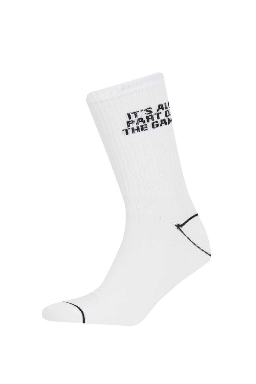 Erkek Karma Erkek 3'lü Pamuklu Baskılı Uzun Çorap