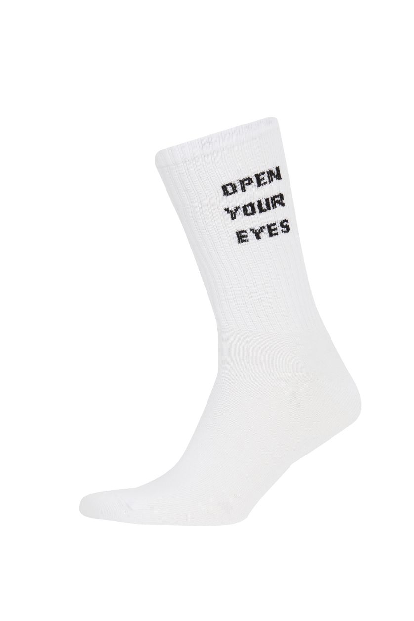 Erkek Karma Erkek 3'lü Pamuklu Baskılı Uzun Çorap