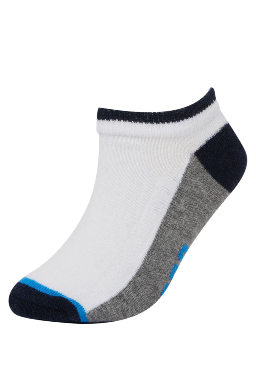 Boys & Teens White Boy Patterned 5 Pack Booties Socks