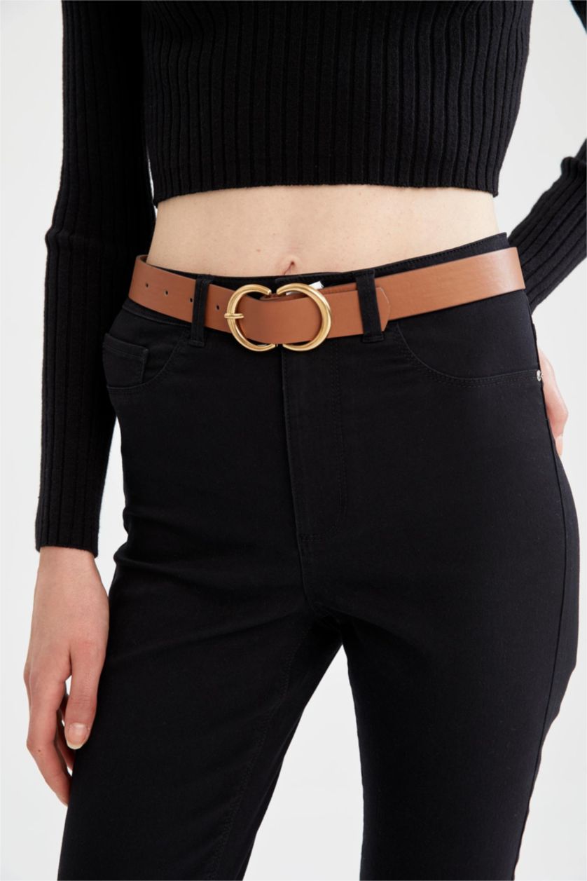 Kadın Kahve Suni Deri Kemer