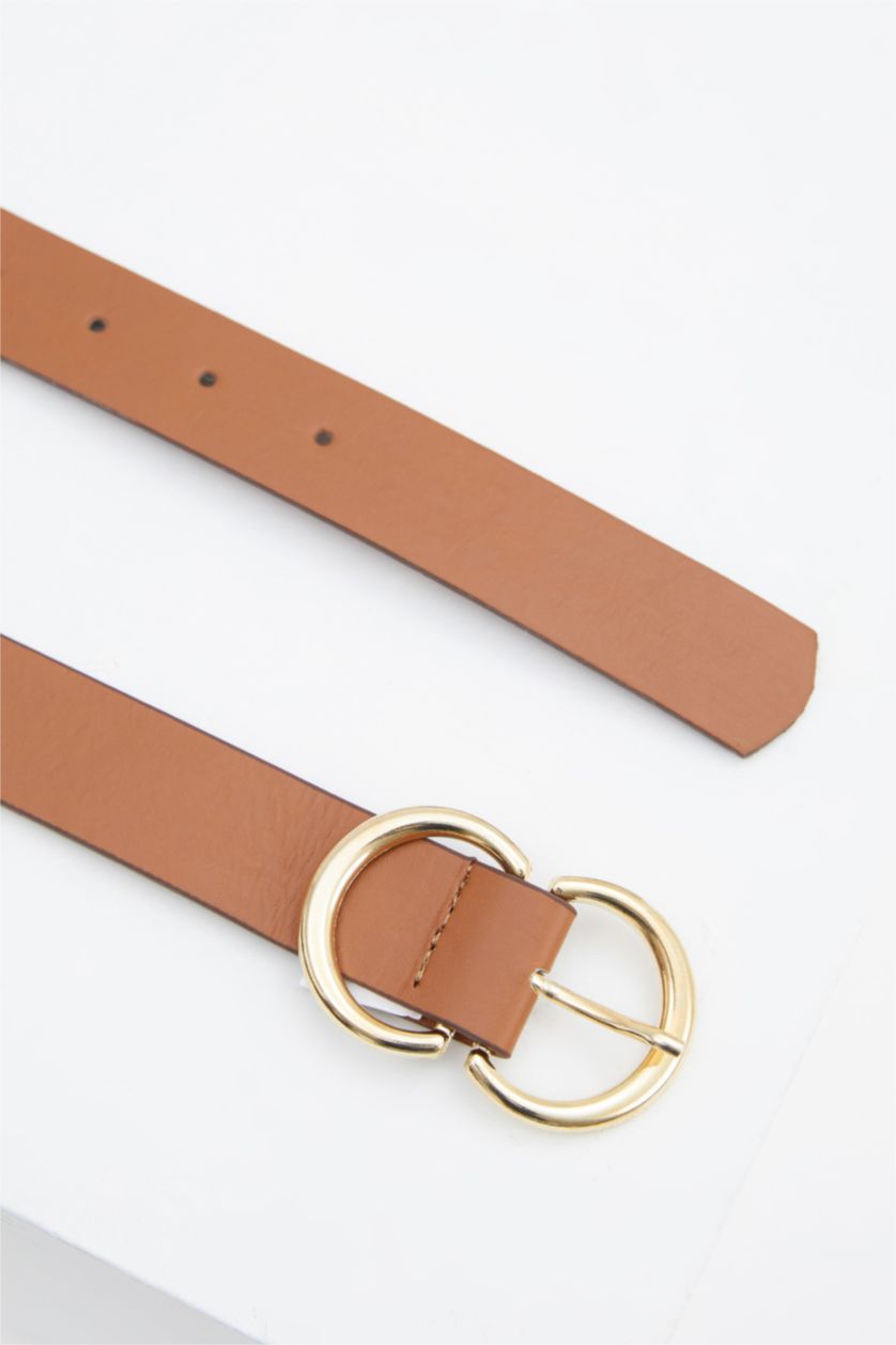 Kadın Kahve Suni Deri Kemer