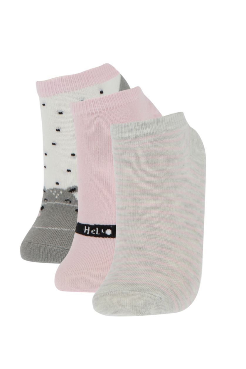 Kadın Karma Kadın 3'lü Pamuklu Patik Çorap