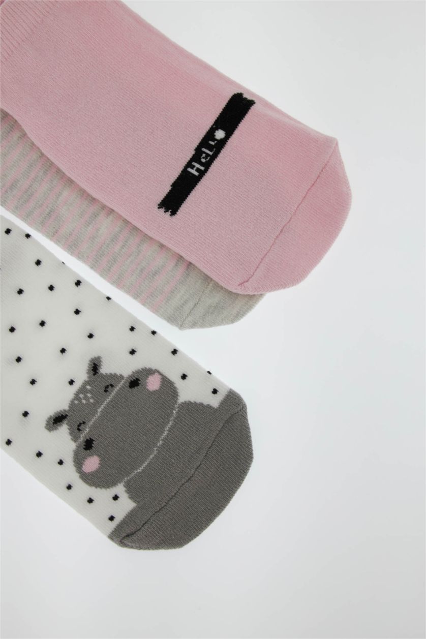 Kadın Karma Kadın 3'lü Pamuklu Patik Çorap