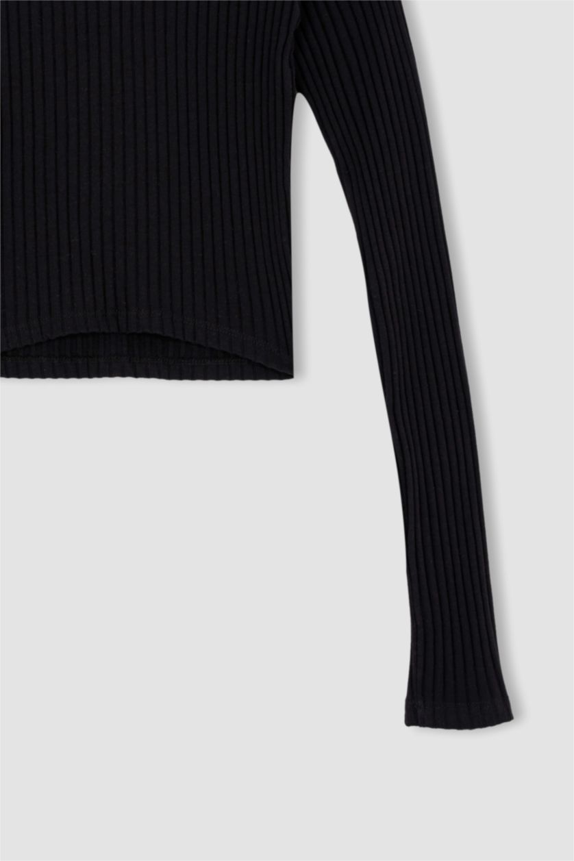 WOMAN Black Slim Fit Camisole Long Sleeve T-Shirt