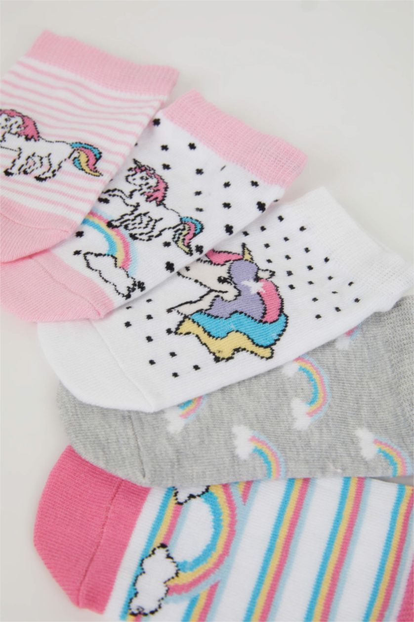 Kız Çocuk - Genç Kız Karma 5'li Pamuklu Patik Çorap Kız Çocuk