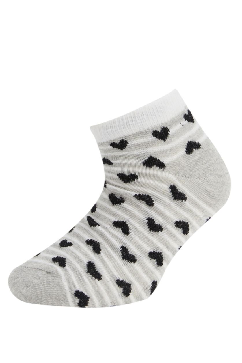 GIRLS & TEENS Grey Melange Girls' Cotton 7-Pack Short Socks
