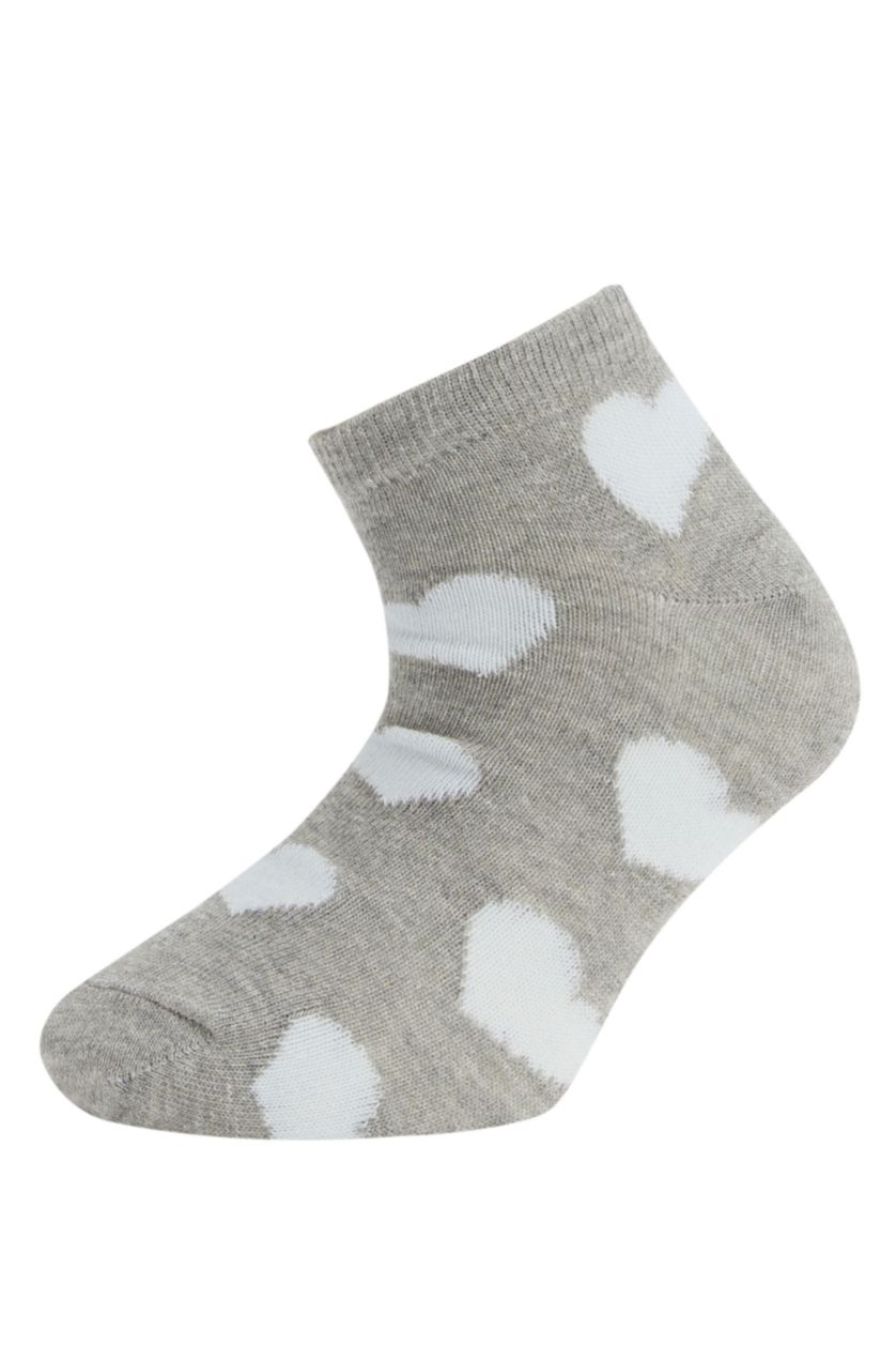 GIRLS & TEENS Grey Melange Girls' Cotton 7-Pack Short Socks
