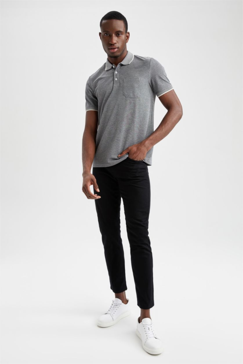 Мужчины Антра-меланж Футболка поло стандартного кроя