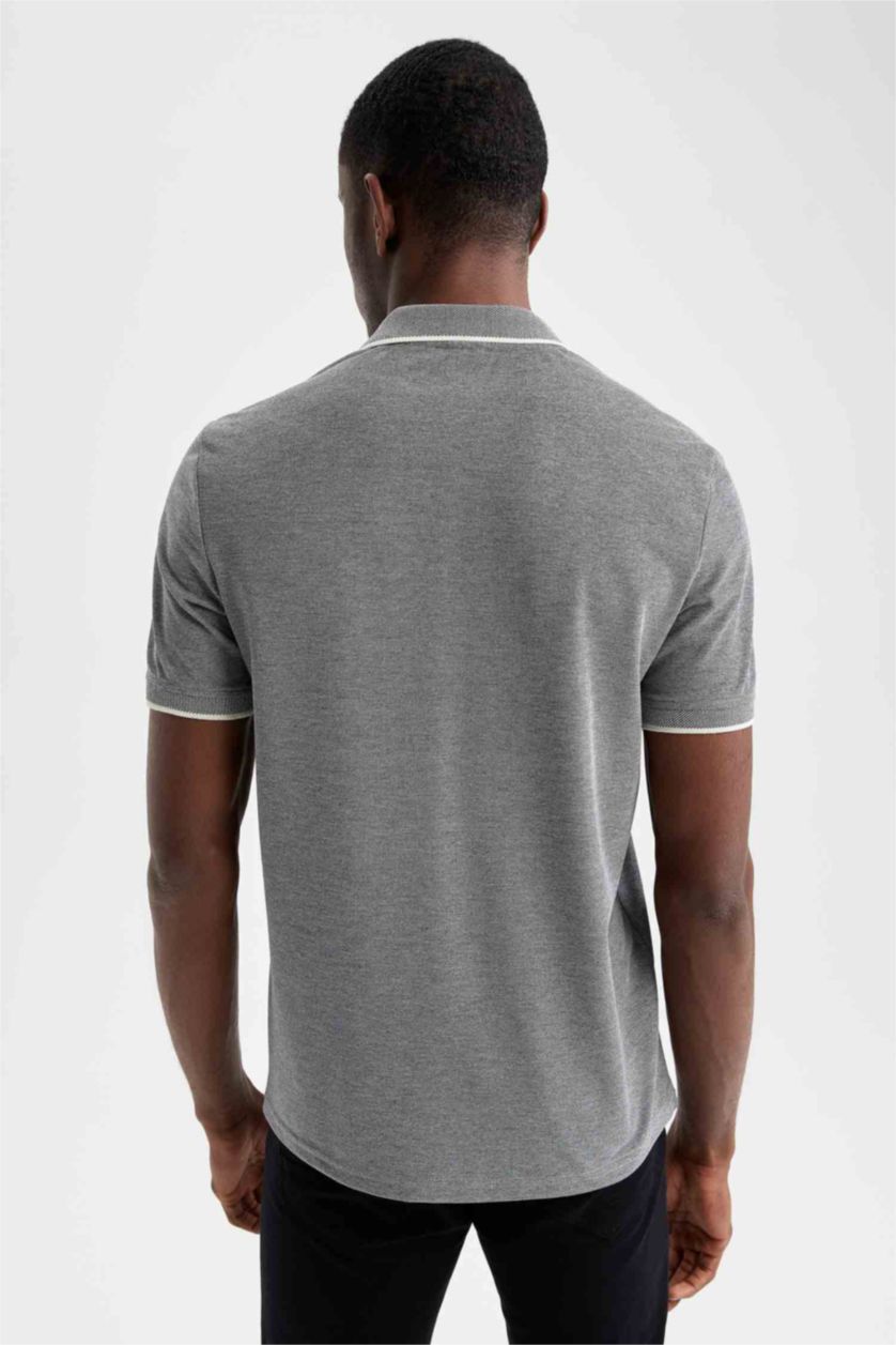 Мужчины Антра-меланж Футболка поло стандартного кроя