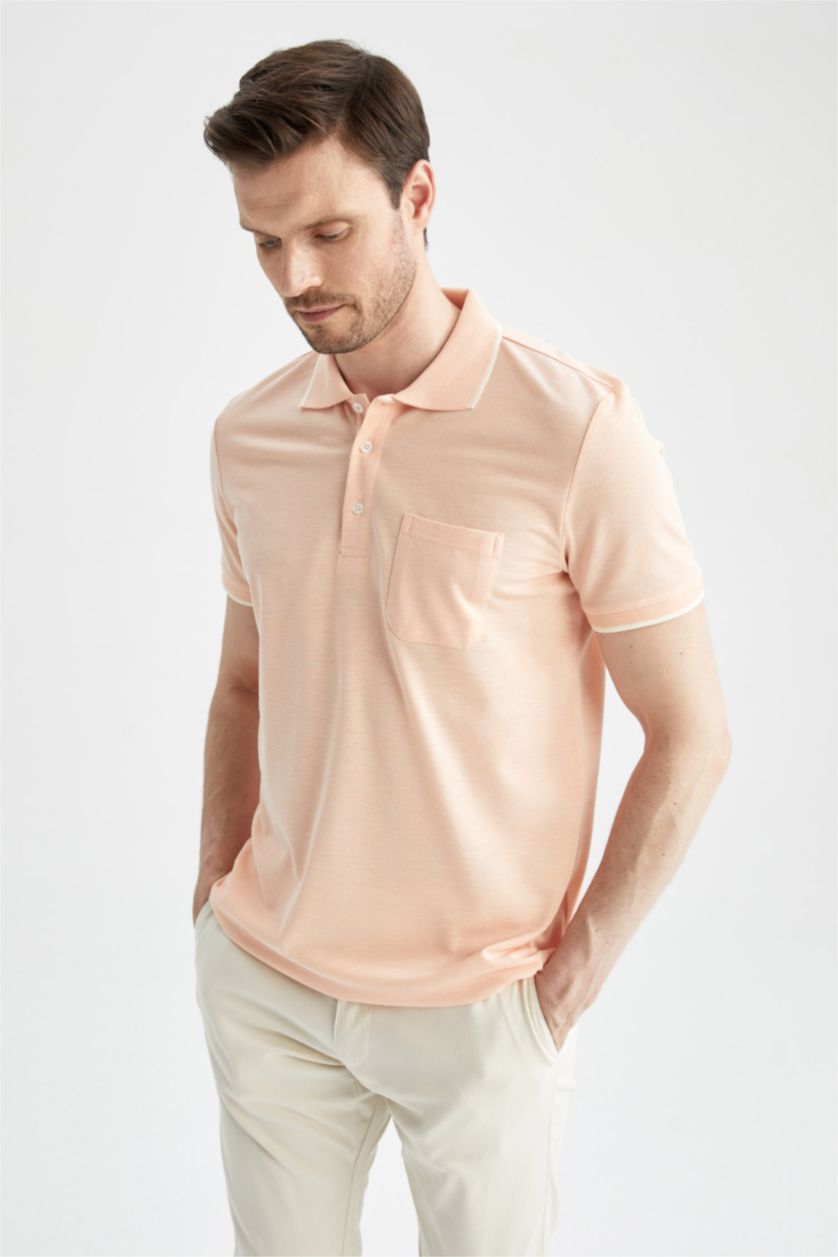 HOMME Bordeaux Polo Coupe Régulière Col Polo