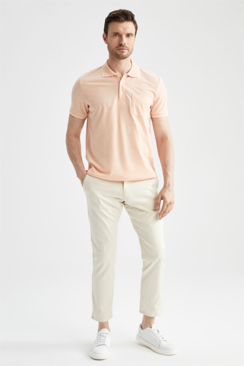 HOMME Bordeaux Polo Coupe Régulière Col Polo