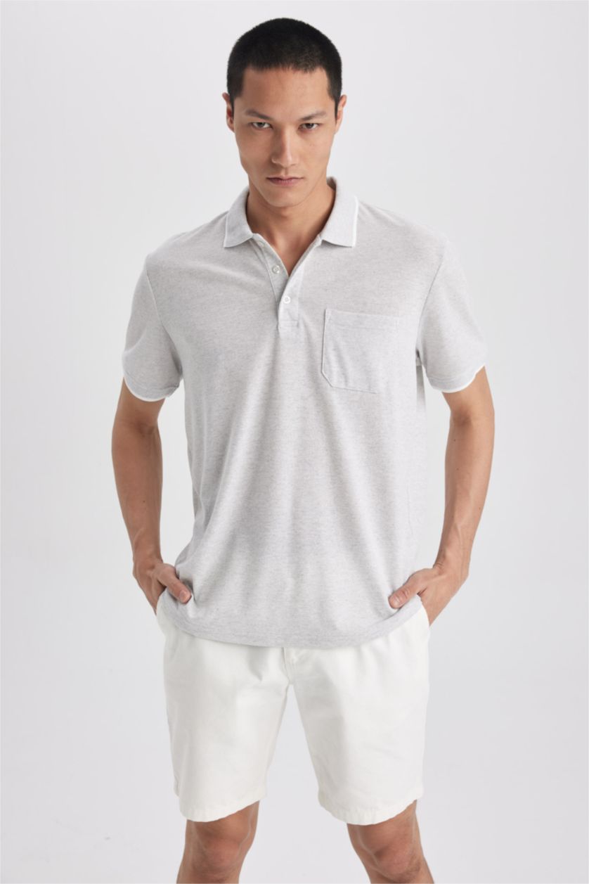 MAN Grey Melange Regular Fit Short Sleeve T-Shirt