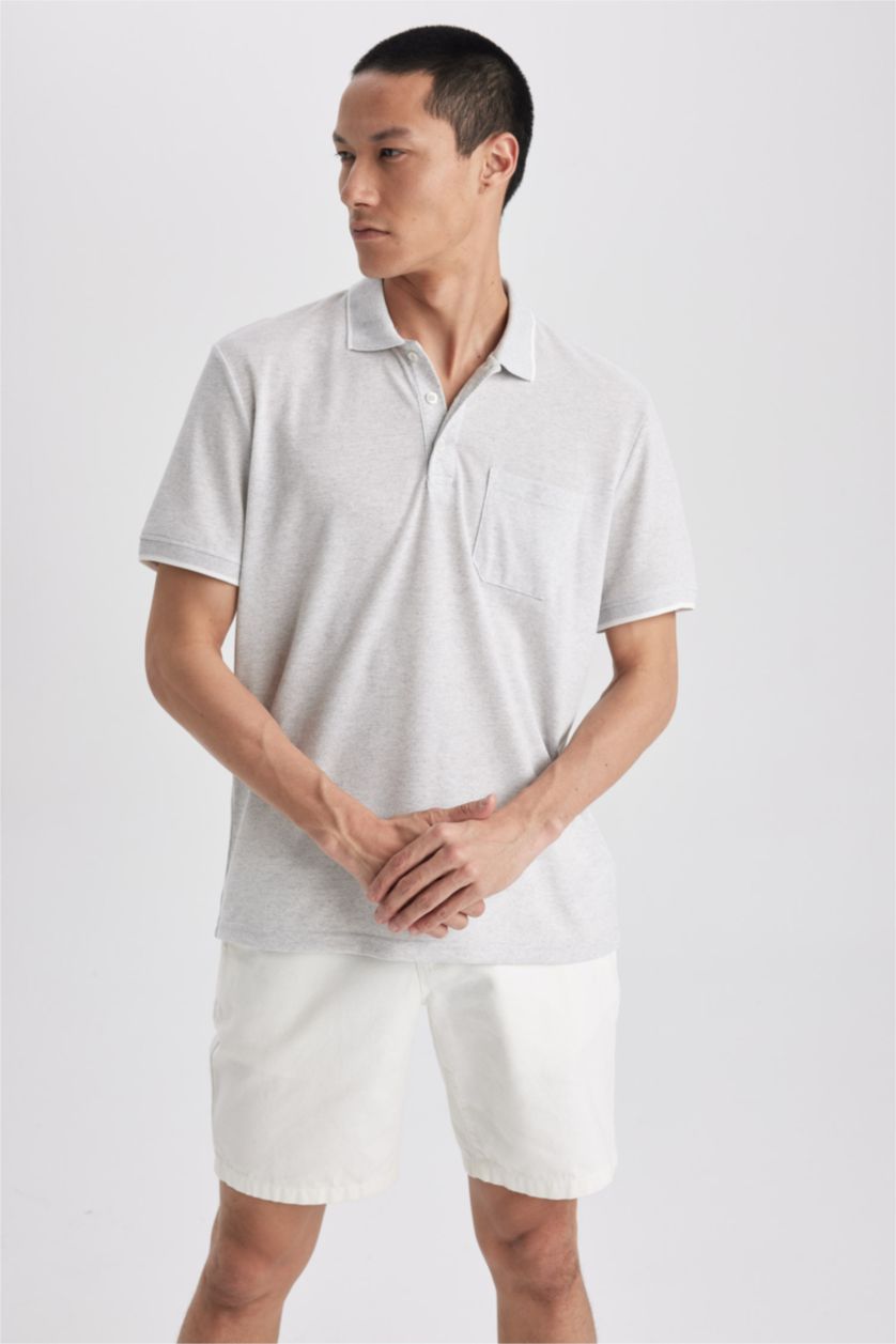 MAN Grey Melange Regular Fit Short Sleeve T-Shirt