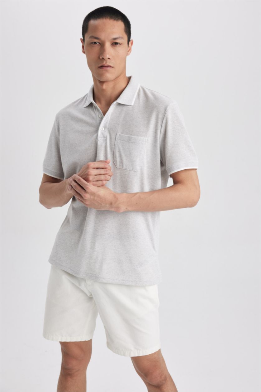 MAN Grey Melange Regular Fit Short Sleeve T-Shirt