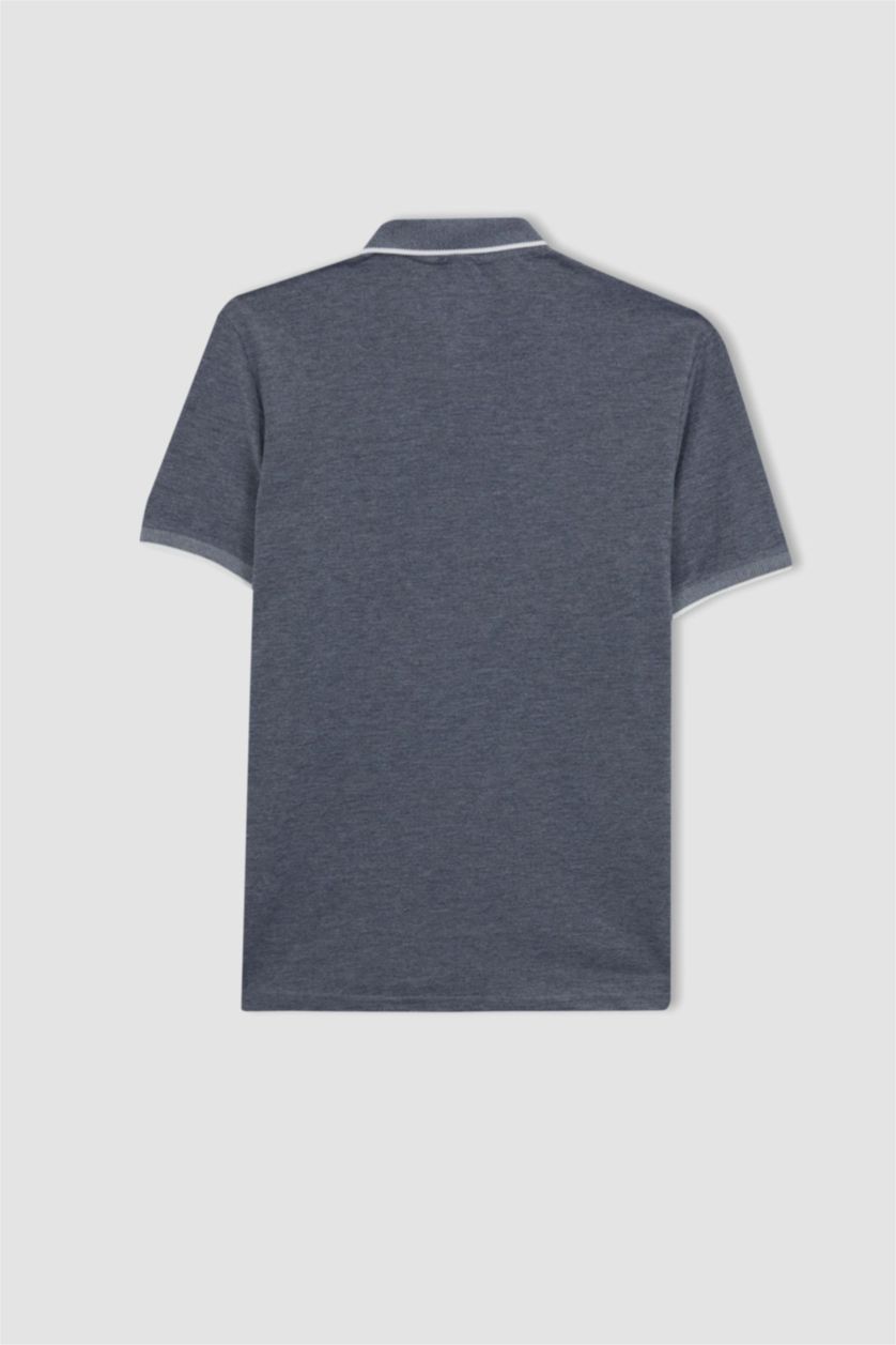 رجالي كحلي تي شيرت بولو بيكة بقصة عادية