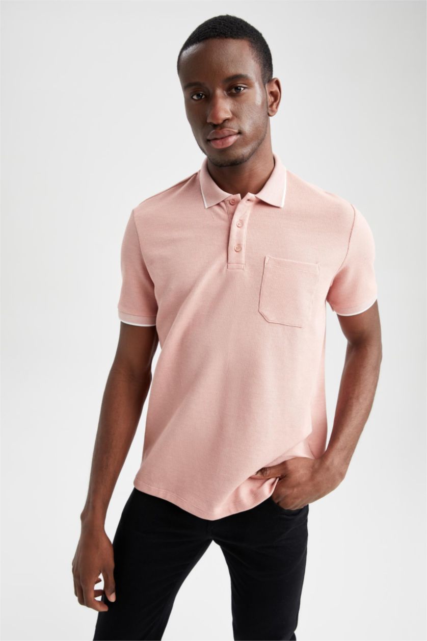 MAN Rose Regular Fit Short Sleeve Stripe Detail T-Shirt