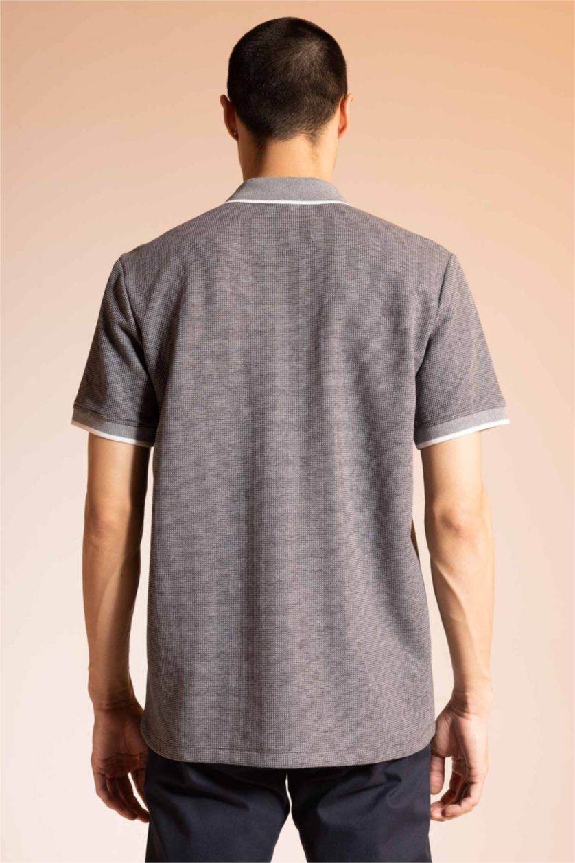 Мужчины Антра-меланж Футболка поло стандартного кроя