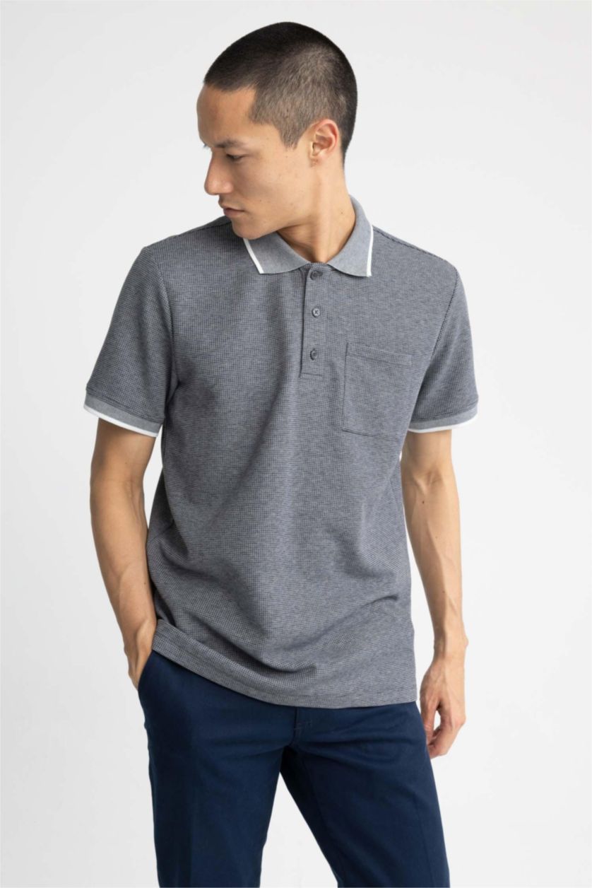 Мужчины Антра-меланж Футболка поло стандартного кроя