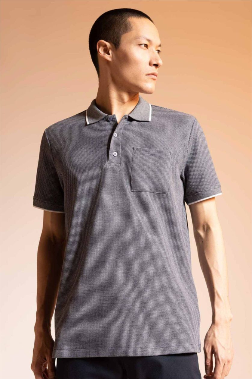 Мужчины Индиго Футболка поло стандартного кроя