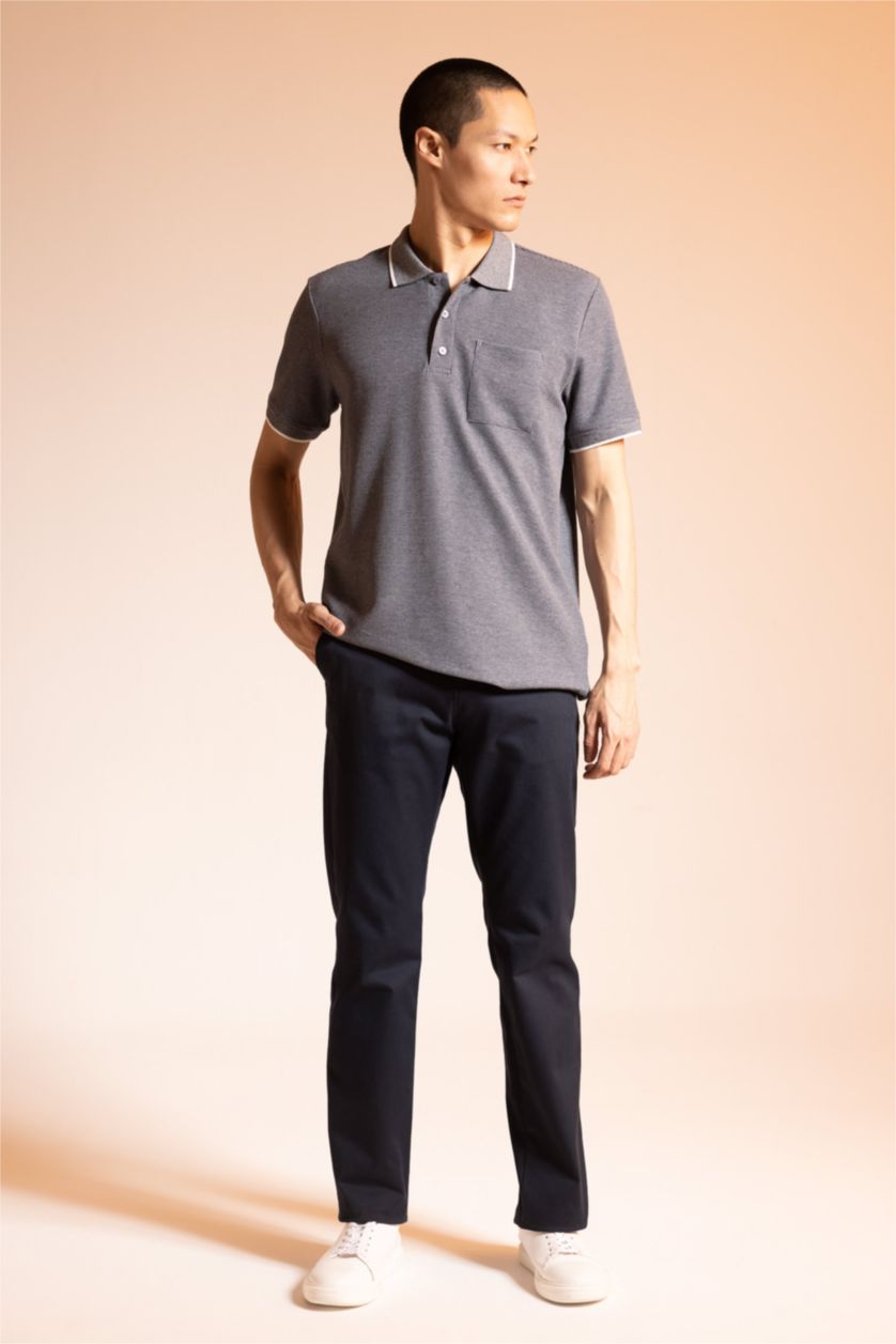 Мужчины Индиго Футболка поло стандартного кроя