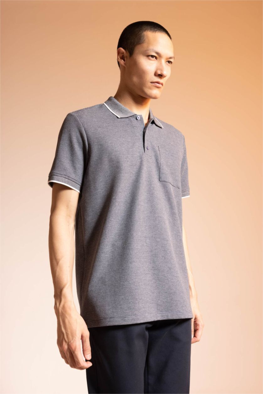 Мужчины Индиго Футболка поло стандартного кроя