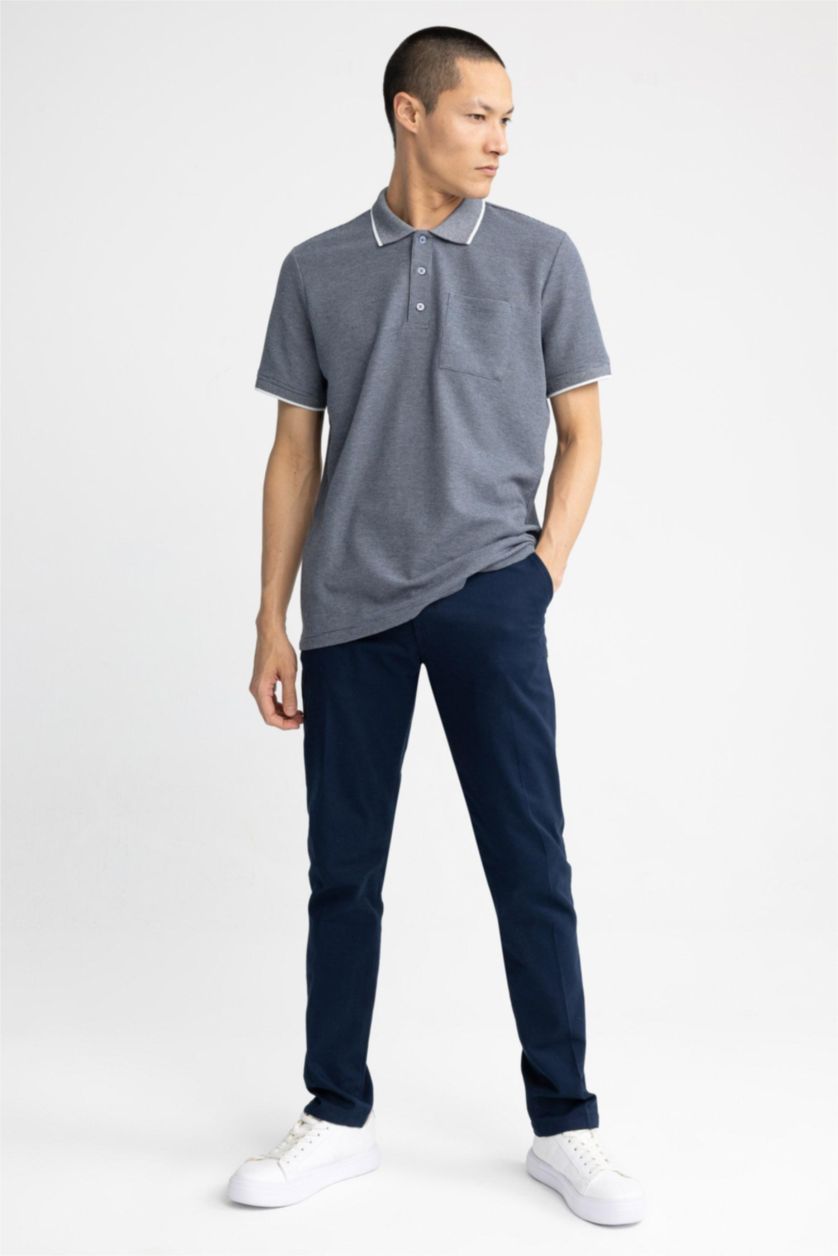 Мужчины Индиго Футболка поло стандартного кроя