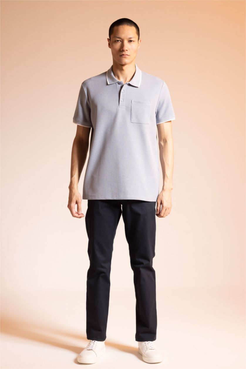 MAN Dark Blue Regular Fit Short Sleeve Polo T-Shirt