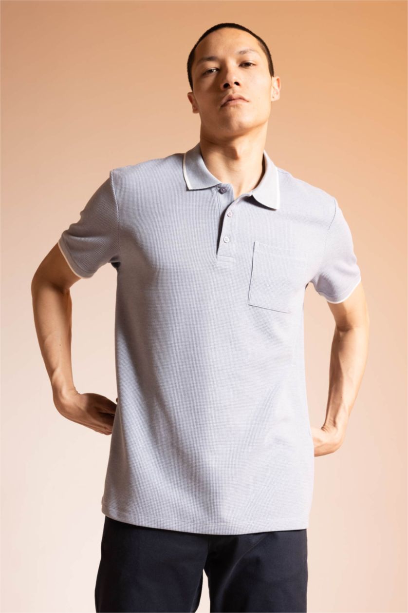 MAN Dark Blue Regular Fit Short Sleeve Polo T-Shirt