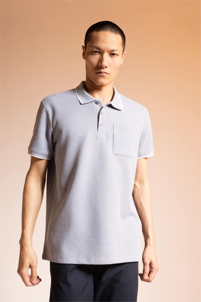MAN Dark Blue Regular Fit Short Sleeve Polo T-Shirt