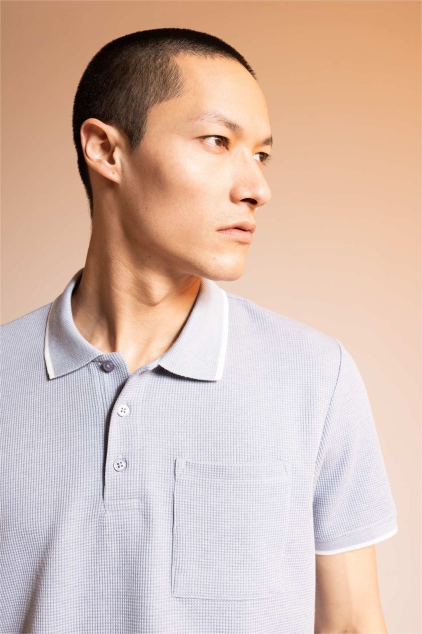 MAN Dark Blue Regular Fit Short Sleeve Polo T-Shirt