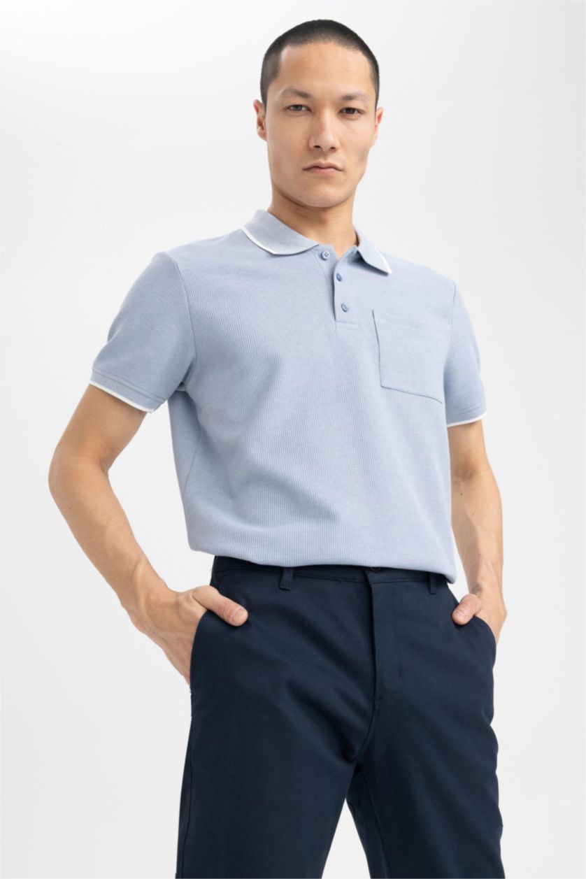 MAN Dark Blue Regular Fit Short Sleeve Polo T-Shirt