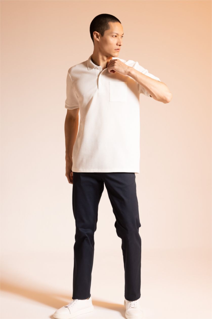 MAN White Regular Fit Short Sleeve Polo T-Shirt