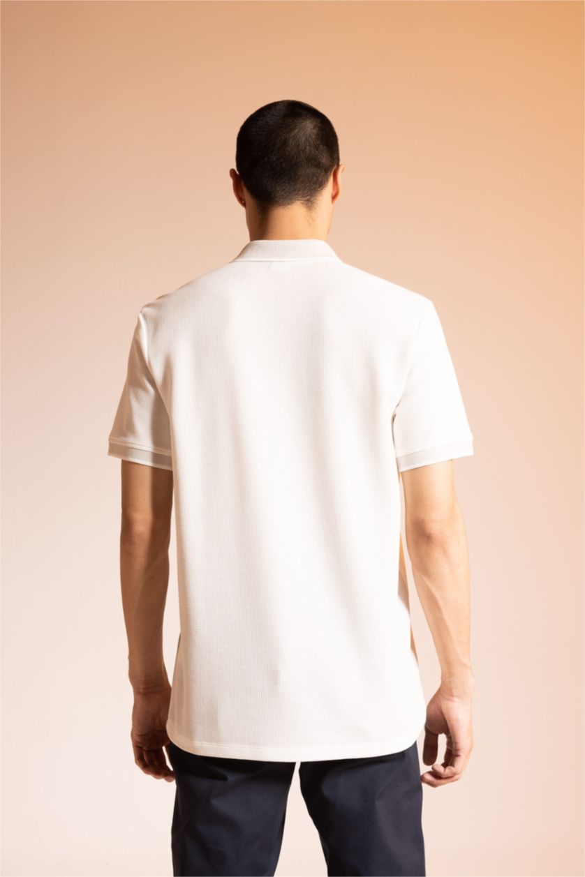 MAN White Regular Fit Short Sleeve Polo T-Shirt