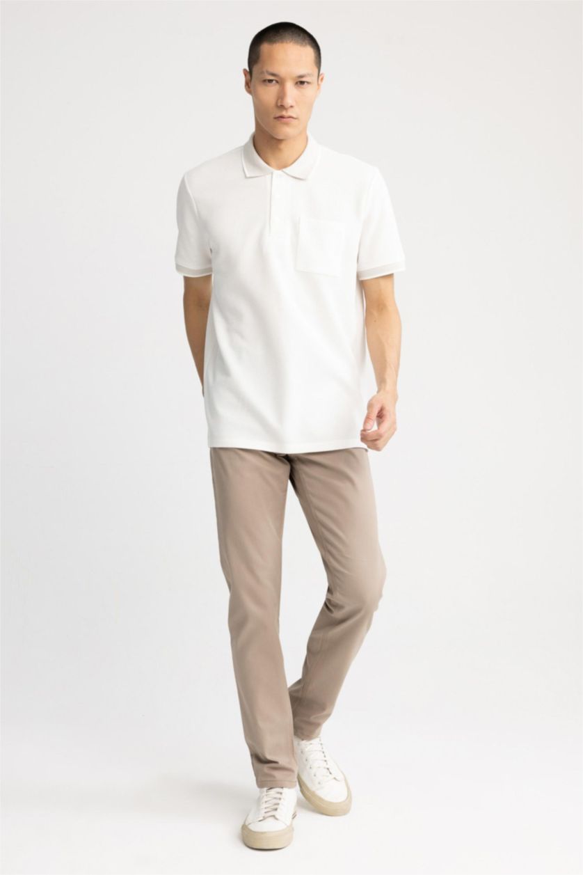 MAN White Regular Fit Short Sleeve Polo T-Shirt
