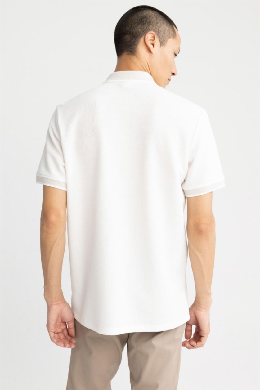 MAN White Regular Fit Short Sleeve Polo T-Shirt