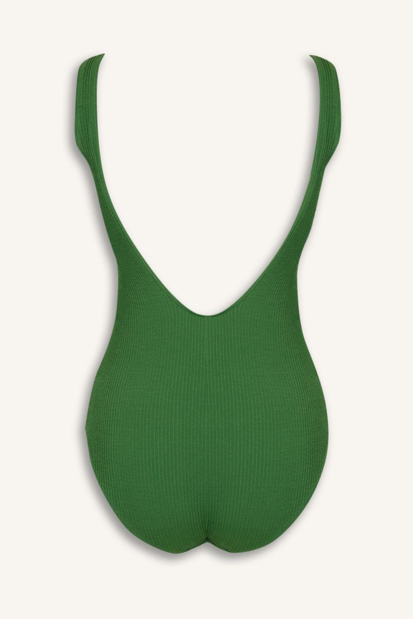 Kadın Yeşil Regular Fit Bürümcük Mayo