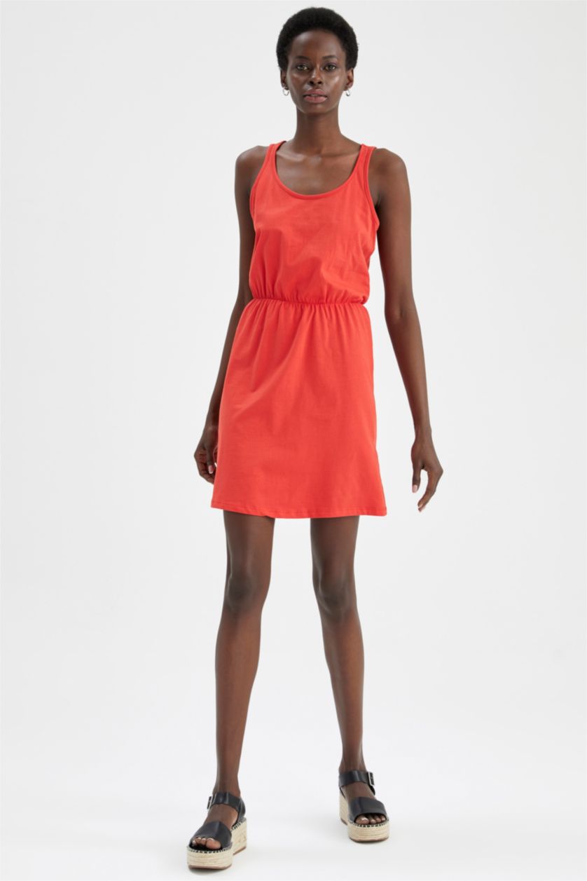 WOMAN Red Relax Fit Strappy Ruched Mini Dress