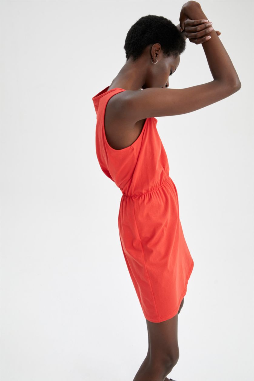 WOMAN Red Relax Fit Strappy Ruched Mini Dress