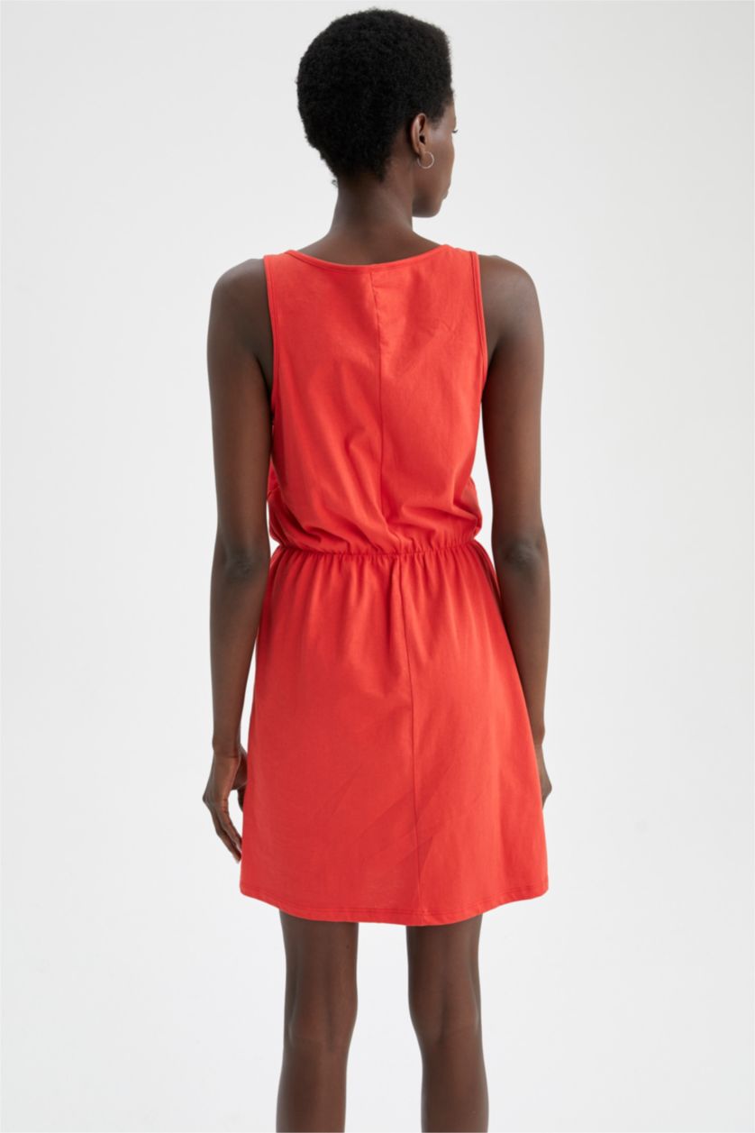 WOMAN Red Relax Fit Strappy Ruched Mini Dress