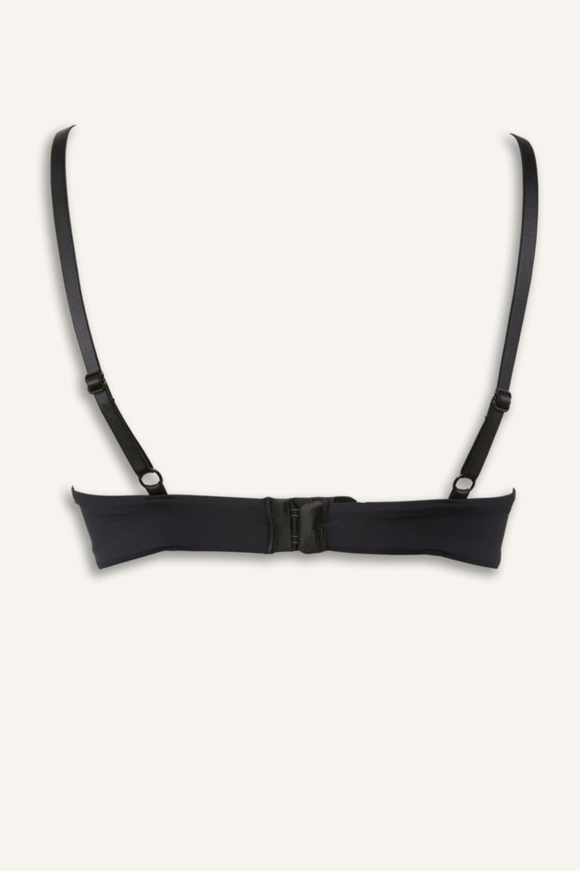 Women Black Micro Covered Full Push Up Underwired T-Shirt Bra